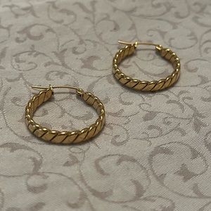 Gold Detail Chunky Hoop Earrings